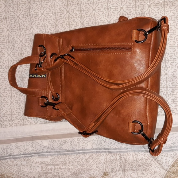 ⭐⭐Vegan Leather Mini Backpack Purse Brown⭐⭐ - Picture 2 of 9